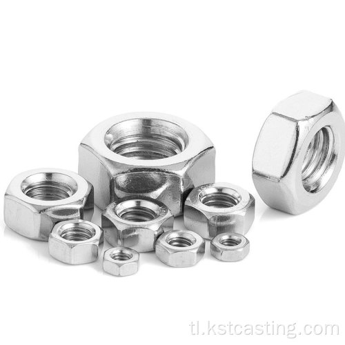 Brushed nickel bolts at nuts